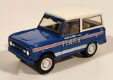 2013 Greenlight Hot Pursuit GL063 1967 Ford Bronco Glen Alpine Police Blue and White Die Cast Toy Car Vehicle with Opening Hood