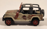 2018 Matchbox Jurassic World Jeep Wrangler Matte Metalflake Sand Die Cast Toy Car Vehicle