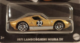 2024 Hot Wheels Vintage Racing Club 1971 Lamborghini Miura SV Gold Die Cast Toy Car Vehicle New in Package