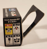 Asahi Soft Drinks Super H2O No. 1 B-A-R Honda 007 Takuma Sato Miniature Model Kit Toy Race Car Vehicle Part New in Package