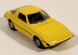 Kyosho Mazda Savanna RX-7 (SA22C) Early Version Yellow Miniature 1/100 Scale Die Cast Toy Car Vehicle with Promo Paper