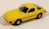 Kyosho Mazda Savanna RX-7 (SA22C) Early Version Yellow Miniature 1/100 Scale Die Cast Toy Car Vehicle with Promo Paper