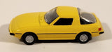 Kyosho Mazda Savanna RX-7 (SA22C) Early Version Yellow Miniature 1/100 Scale Die Cast Toy Car Vehicle with Promo Paper
