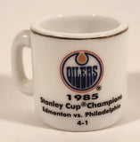 NHL Stanley Cup Crazy Mini Mug Edmonton Oilers 1985 Champs With Opponent & Score