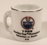 NHL Stanley Cup Crazy Mini Mug Edmonton Oilers 1988 Champs With Opponent & Score