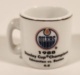 NHL Stanley Cup Crazy Mini Mug Edmonton Oilers 1988 Champs With Opponent & Score