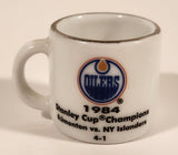 NHL Stanley Cup Crazy Mini Mug Edmonton Oilers 1984 Champs With Opponent & Score