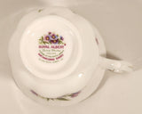 Vintage 1970s Royal Albert Flower of the Month Series September Michaelmas Daisy Purple Flowers Bone China Tea Cup & Saucer Set