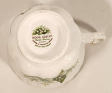 Vintage 1970s Royal Albert Flower of the Month Series May Lily Of The Valley White Flowers Bone China Tea Cup & Saucer Set