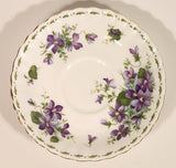 Vintage 1970s Royal Albert Flower of the Month Series February Violet Purple Flowers Bone China Tea Cup & Saucer Set