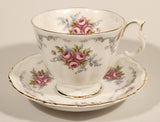 Vintage Royal Albert Bone China England Tranquility Pink Rose Flowers Tea Cup & Saucer Set