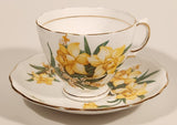 Vintage Royal Vale Bone China Daffodil Yellow Flowers Tea Cup & Saucer Set