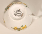 Vintage Royal Vale Bone China Daffodil Yellow Flowers Tea Cup & Saucer Set