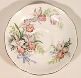 Vintage Roslyn Fine Bone China England Sweet Romance Pink Flowers Tea Cup & Saucer Set