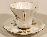 Vintage Royal Albert Bone China Sweetheart Roses Series of Six "Rosemary" Yellow Flowers Tea Cup & Saucer Set