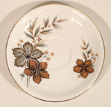 Vintage Windsor Bone China Grey and Brown Fall Autumn Leaves Tea Cup & Saucer Set
