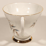 Vintage Windsor Bone China Grey and Brown Fall Autumn Leaves Tea Cup & Saucer Set