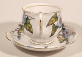 Vintage Royal Albert Bone China England Flower Of The Month Series Set of Twelve No. 9 "Morning Glory" Blue Purple Flowers Tea Cup & Saucer Set