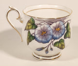 Vintage Royal Albert Bone China England Flower Of The Month Series Set of Twelve No. 9 "Morning Glory" Blue Purple Flowers Tea Cup & Saucer Set