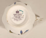 Vintage Royal Albert Bone China England Flower Of The Month Series Set of Twelve No. 9 "Morning Glory" Blue Purple Flowers Tea Cup & Saucer Set