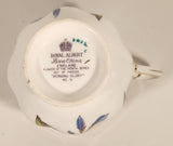 Vintage Royal Albert Bone China England Flower Of The Month Series Set of Twelve No. 9 "Morning Glory" Blue Purple Flowers Tea Cup & Saucer Set