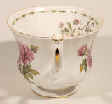 Vintage 1970s Royal Albert Flower of the Month Series November Chrysanthemum Pink Flowers Bone China Tea Cup & Saucer Set