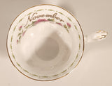 Vintage 1970s Royal Albert Flower of the Month Series November Chrysanthemum Pink Flowers Bone China Tea Cup & Saucer Set