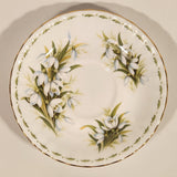 Vintage 1970s Royal Albert Flower of the Month Series January Snowdrops White Flowers Bone China Tea Cup & Saucer Set