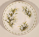 Vintage 1970s Royal Albert Flower of the Month Series January Snowdrops White Flowers Bone China Tea Cup & Saucer Set