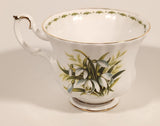 Vintage 1970s Royal Albert Flower of the Month Series January Snowdrops White Flowers Bone China Tea Cup & Saucer Set