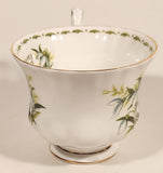 Vintage 1970s Royal Albert Flower of the Month Series January Snowdrops White Flowers Bone China Tea Cup & Saucer Set