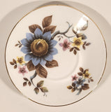 Vintage Royal Albert Bone China England Ascot Pink Yellow Blue Flowers Demitasse Tea Cup & Saucer Set