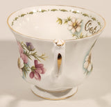 Vintage 1970s Royal Albert Flower of the Month Series October Cosmos Pink and Purple Flowers Bone China Tea Cup & Saucer Set