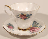 Vintage Royal Albert Bone China Sweetheart Roses Series of Six "Elizabeth" Pink Flowers Tea Cup & Saucer Set
