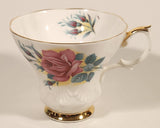 Vintage Royal Albert Bone China Sweetheart Roses Series of Six "Elizabeth" Pink Flowers Tea Cup & Saucer Set