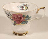 Vintage Royal Albert Bone China Sweetheart Roses Series of Six "Elizabeth" Pink Flowers Tea Cup & Saucer Set