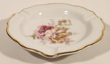 Vintage Gerold Porzellan Pink Wild Rose Flowers Gold Trimmed 5" Ash Tray Made in West Germany