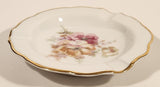 Vintage Gerold Porzellan Pink Wild Rose Flowers Gold Trimmed 5" Ash Tray Made in West Germany