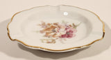 Vintage Gerold Porzellan Pink Wild Rose Flowers Gold Trimmed 5" Ash Tray Made in West Germany