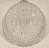 Vintage Ribbed Glass Candy Dish with Chrome Lid