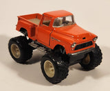 Kinsmart 1955 Chevy Stepside Pick-Up (Off-Road) Pull Back Orange Die Cast Toy Car Vehicle with Opening Doors