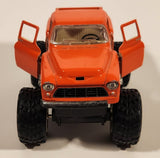Kinsmart 1955 Chevy Stepside Pick-Up (Off-Road) Pull Back Orange Die Cast Toy Car Vehicle with Opening Doors