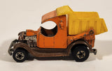1980 Hot Wheels Dumpin' A Dump Truck Orange Die Cast Toy Car Vehicle