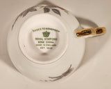 Vintage Royal Staffordshire Bone China "Roses To Remember" Red Flowers Tea Cup & Saucer Set