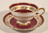 Vintage Grosvenor Red White Ornate Gold Leaf and Berry Garland Pattern Tea Cup & Saucer Set