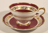 Vintage Grosvenor Red White Ornate Gold Leaf and Berry Garland Pattern Tea Cup & Saucer Set