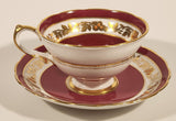 Vintage Grosvenor Red White Ornate Gold Leaf and Berry Garland Pattern Tea Cup & Saucer Set