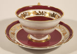 Vintage Grosvenor Red White Ornate Gold Leaf and Berry Garland Pattern Tea Cup & Saucer Set