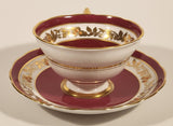 Vintage Grosvenor Red White Ornate Gold Leaf and Berry Garland Pattern Tea Cup & Saucer Set