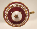 Vintage Grosvenor Red White Ornate Gold Leaf and Berry Garland Pattern Tea Cup & Saucer Set